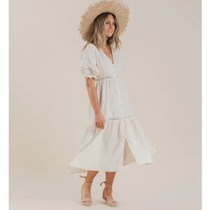 Rylee + Cru Mandi maxi dress ivory size XS